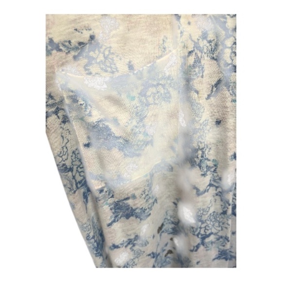 โจ EUC Lularoe Blue White Gray Floral Maxi Open Front Cardigan | Size M - Picture 3 of 8